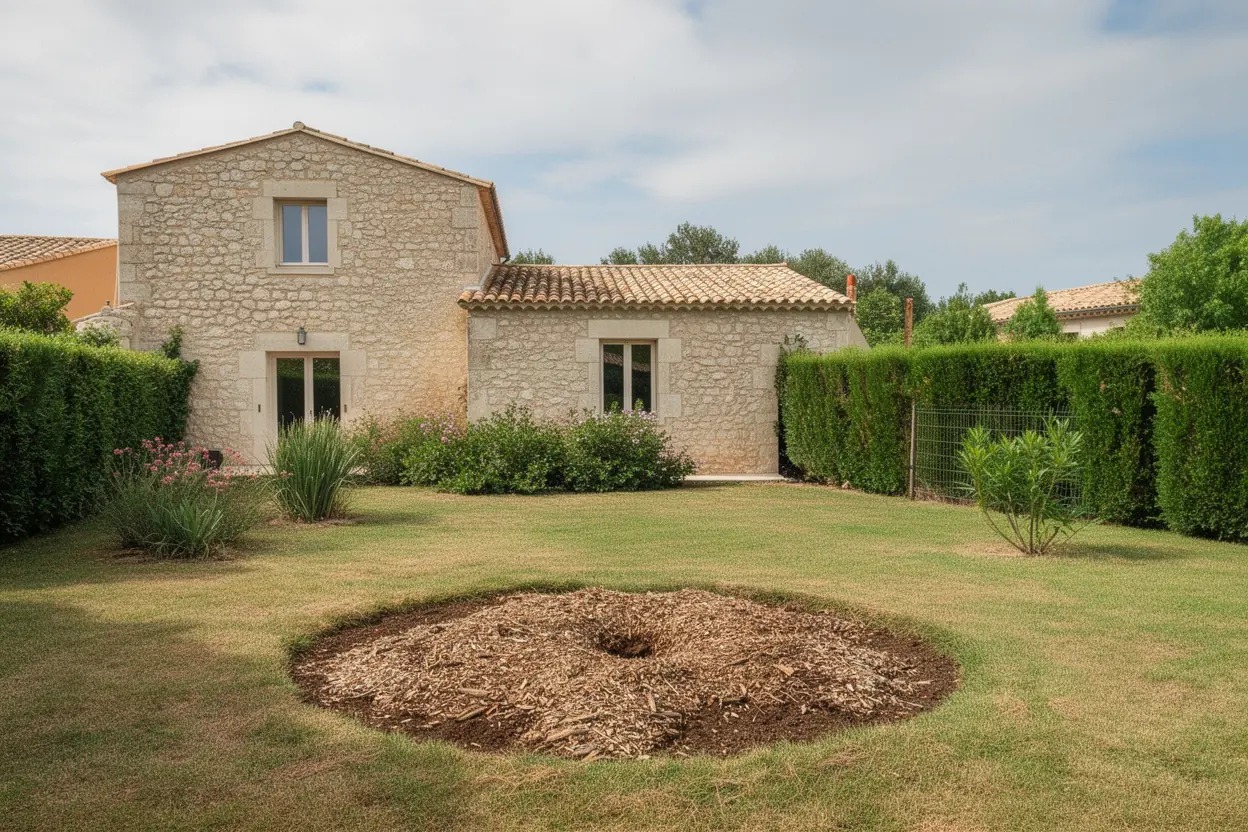 Sol nivelé après rognage à Saint-Rémy-de-Provence