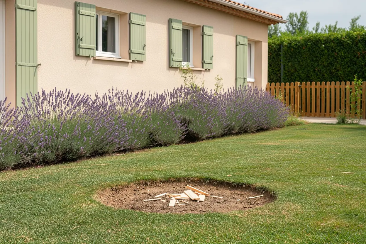 Terrain nettoyé après rognage à Sorgues après intervention