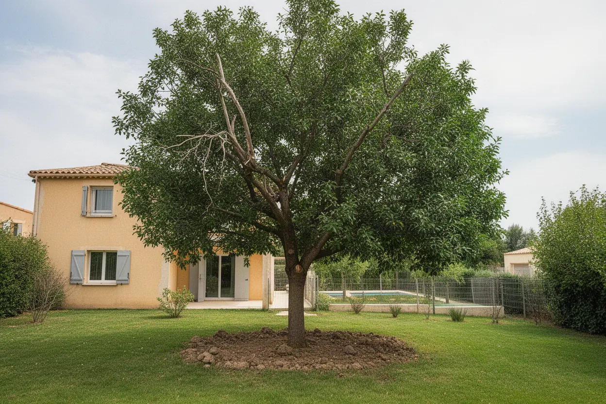 Arbre dense avant taille d’éclaircie à Châteauneuf-de-Gadagne