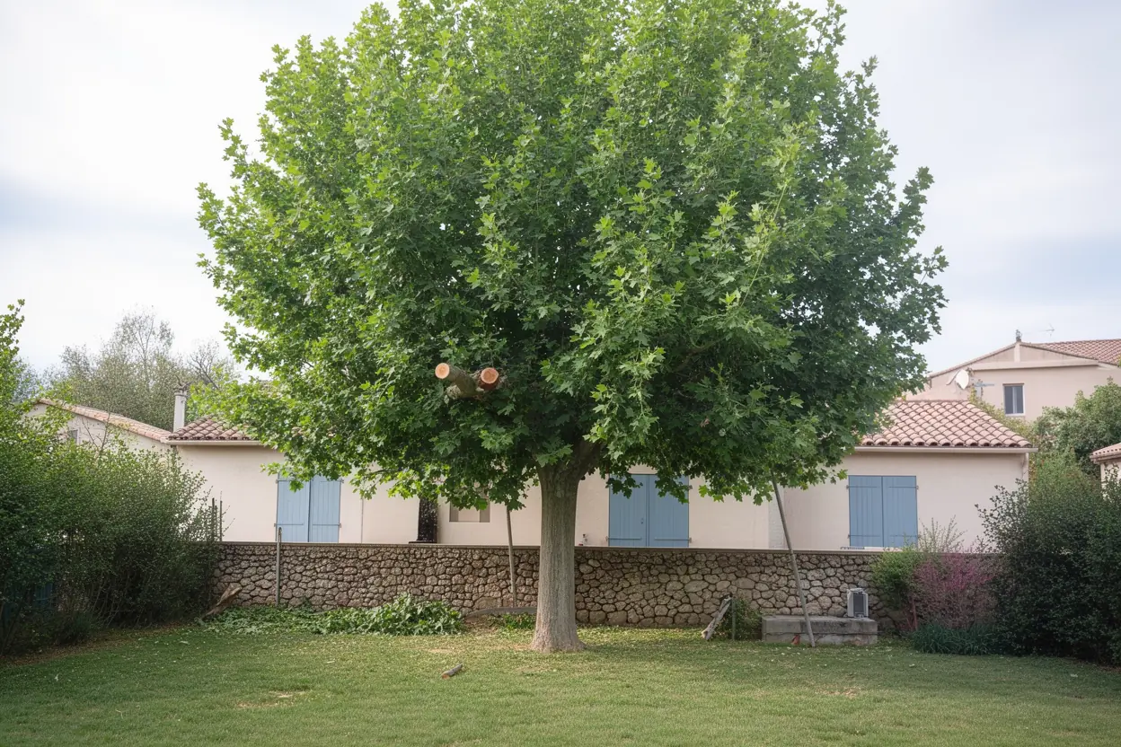 Arbre éclairci après élagage à Monteux