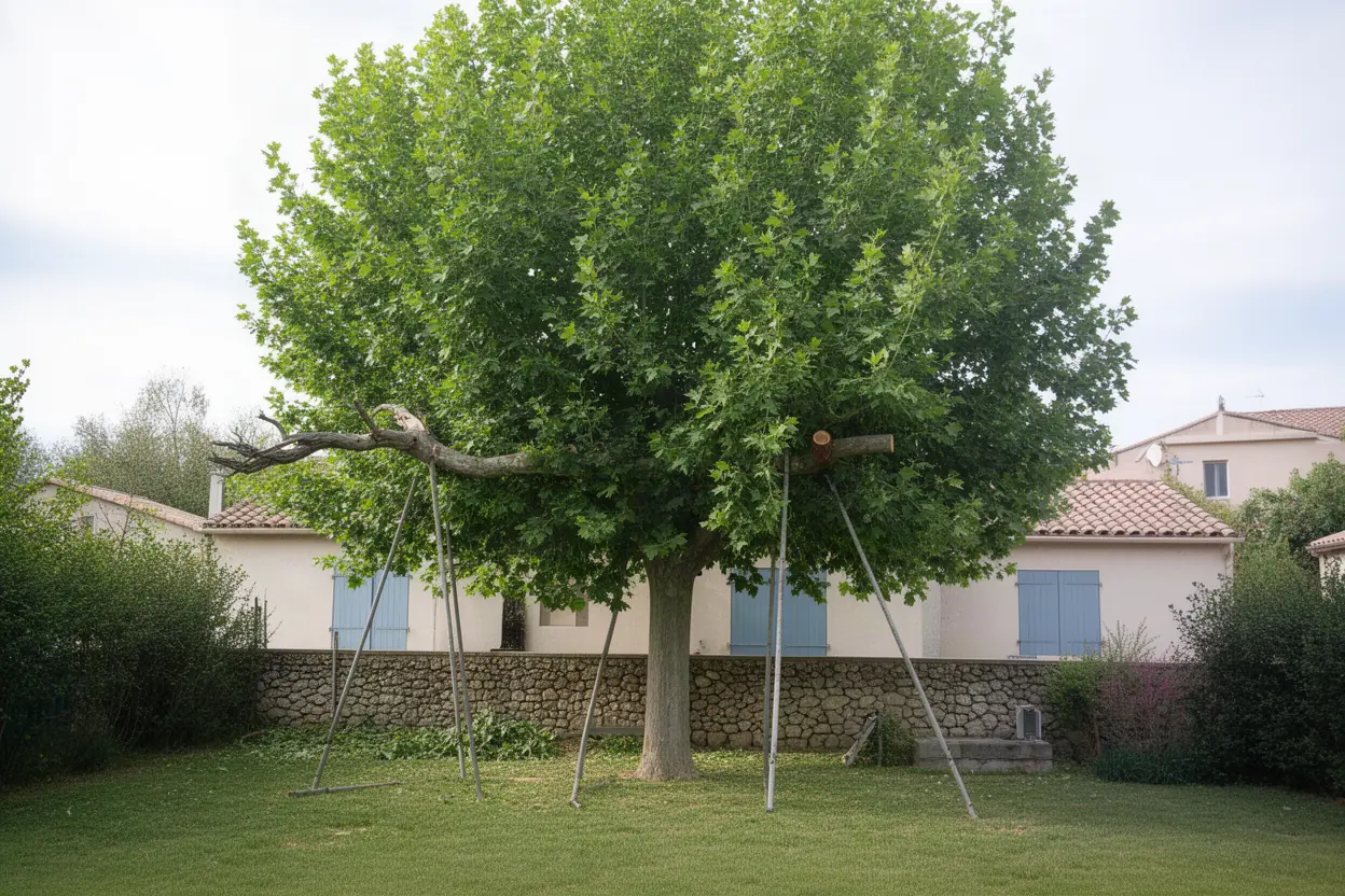 Houppier dense avant élagage à Monteux