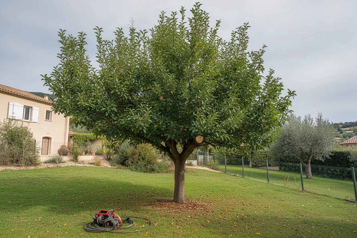 Taille d’un arbre dans un jardin contraint après intervention