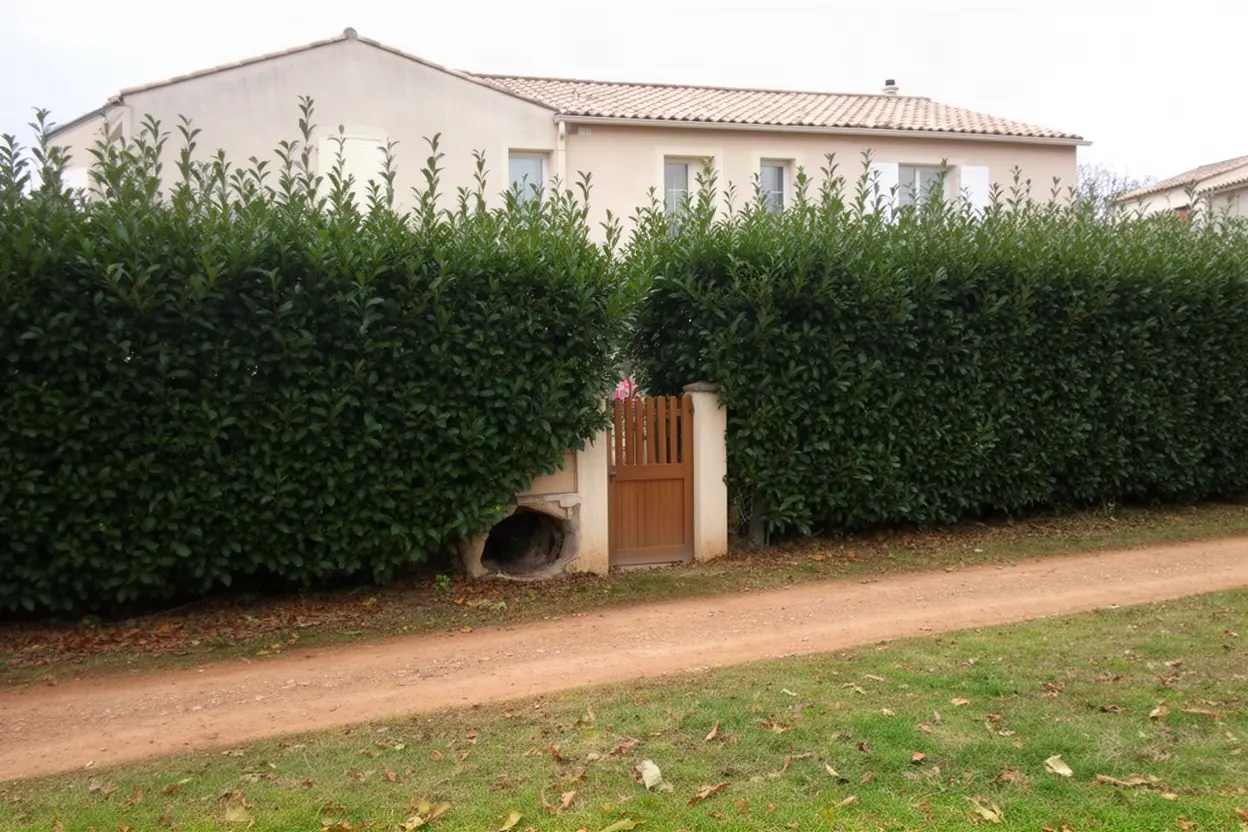 Haie encombrante avant taille à Monteux